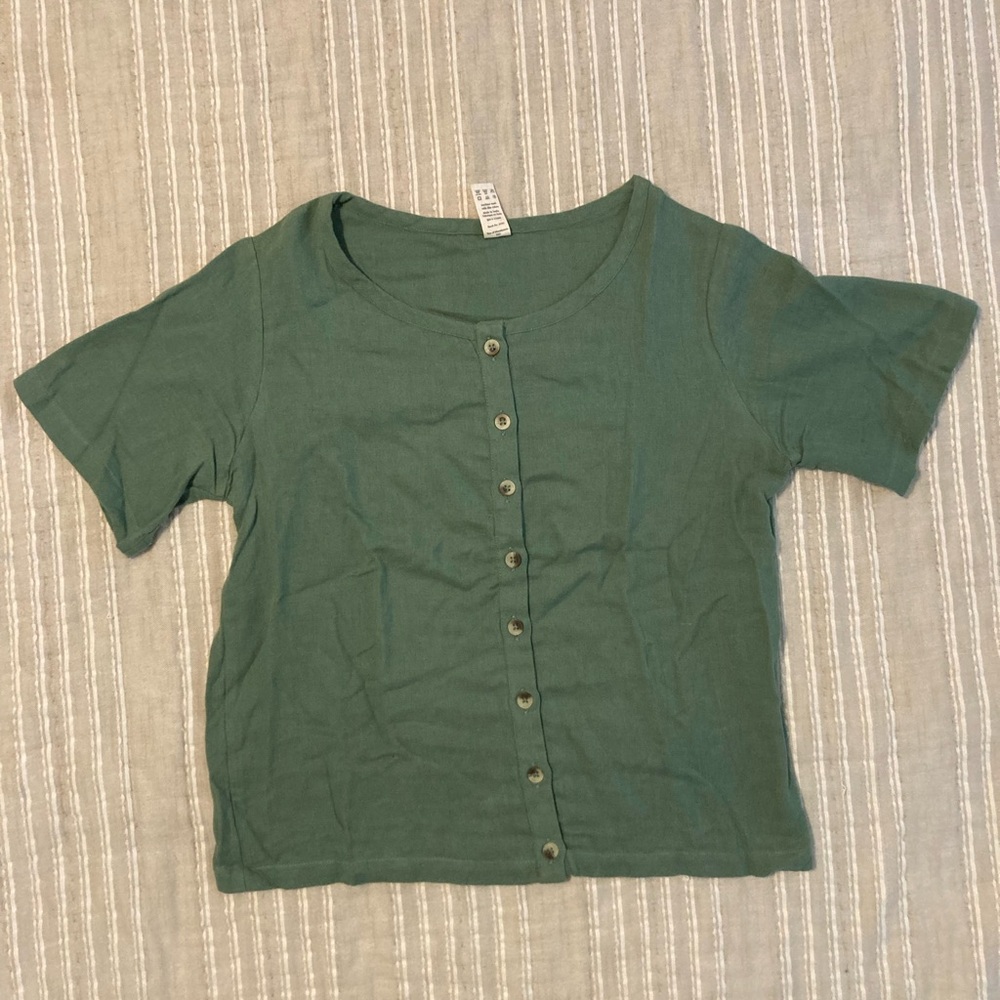 Kate Quinn button gauze top